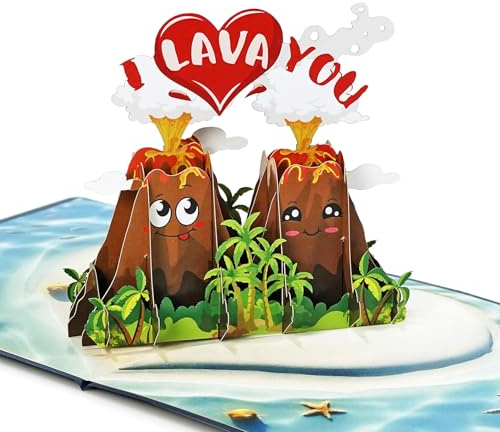 CUTPOPUP Ich Lava Dich 3D Karte Liebe, Valentinskarte, Hochzeitskarte, Karte Hochzeitstag, Geburtstagskarte Frau für Ehemann, Ehefrau, Sie, Ihn, Paar, Muttertagskarte (I LAVA YOU) US8SD207DE