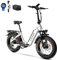 ttgo E Bike Klapprad, 20 Zoll Elektrofahrrad für Herren mit 36V 25AH Abnehmbarem Akku, 4.0 Fat-Tire Mountain Ebike mit 250W Mittelmotor und Drehmomentaufnehmer Reichweite 80-100KM, F6 (Weiß)
