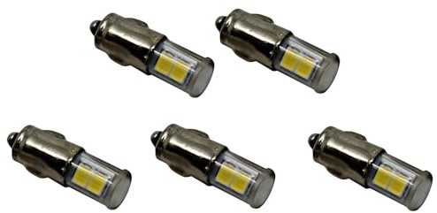2-10 Stück BA7S LED 12V 24V AC DC kaltweiß warmweiß Tachobeleuchtung Instrumenten Cockpit Hobby (kaltweiß, 5 Stück)