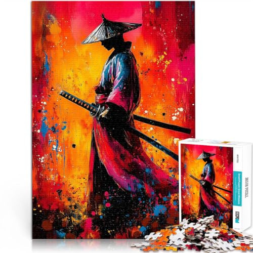Puzzle 1000 Teile für Erwachsene “Samurai-Krieger-Gemälde” Aus Holz，ab 14 Jahren pädagogisches Lernen tolles Größe：50x75cm/19.6x29.5Zoll