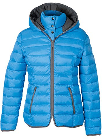 PFIFF Damen 102410 Steppjacke Cerul, Reitjacke Damenjacke Jacke Kapuze, Mittelblau XXL