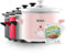KOOC Slow Cooker,2-Quart, Free Liners Included for Easy Clean-up, Adjustable Temp, Nutrient Loss Reduction, Stainless Steel, Pink, Round