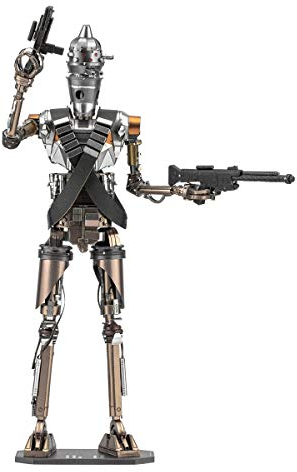 Fascinations ICX213 Metal Earth Metallbausätze - Star Wars The Mandalorian IG-11, lasergeschnittener 3D-Konstruktionsbausatz, 3D Metall Puzzle, DIY Modellbausatz mit 3.25 Metallplatinen, ab 14 Jahre