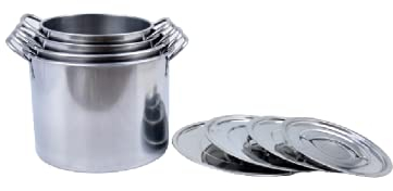 DSUK Large Stainless Steel Stock Pot Brew Boiling Stew Soup Cooking Pot Kitchen Cookware Pot (8 Litre)