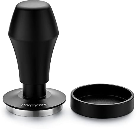Normcore V4 - Prensador de café de 49,7 mm con resorte, herramienta para baristas, prensador de espresso, compatible con cafetera ROK Espresso, base plana