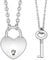 Gleamart 2 Pcs 65CM Heart Lock Key Pendant Necklaces Eboy Egirl Padlock Punk Chain Choker for Men Women