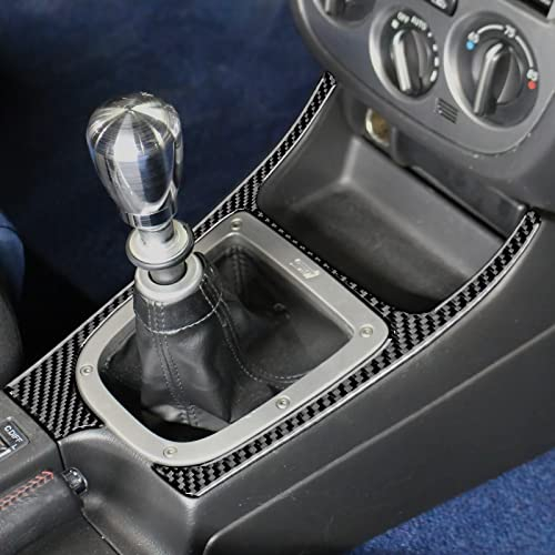 KUNGKIC Kohlefaser Auto Mittelkonsole Schalttafel Abdeckung Aufkleber Gangschaltung Paneel Innenraum Dekorativ Compatible with Subaru Impreza STI 2002 2003 2004 Getrieberahmen Zubehör (Schwarz)
