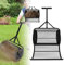 YARDIN 65 cm Kompost- und Torfmoos-Streuer, verbesserter robuster Metall Gartenstreuer Dünger Streuer mit seitlichen Verschlüssen und T Griff für Rasen und Garten