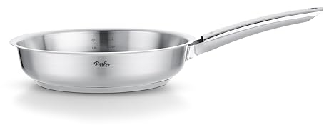 Fissler Pure Collection/Edelstahl-Pfanne (Ø 24 cm) unbeschichtete Stielpfanne, Innenskalierung, MADE IN GERMANY – Induktion