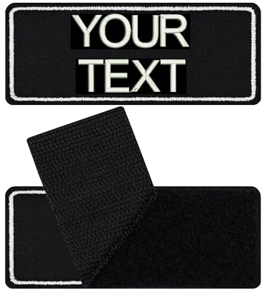 Patch Personalisiert mit Klettverschluss | Klettpatch personalisieren | Aufnäher mit Klett | Namensschilder für Kleidung | Klett Patch selbst gestalten 2 Zeilen | 75x30mm