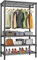 MONKLE - Kleiderständer,Stabile Kleiderstange mit Ablage,Offener Kleiderschrank 90X43.5X180CM [150Kg Traglast](Schwarz)