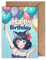 Anime Geburtstagskarte – Lustige Happy Birthday Karte DIN A6 mit Catgirl & Ballons – Klappkarte mit Umschlag für Otakus, Manga-Fans, Teenager & Cosplayer