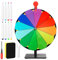 Diegimr 40cm Großes Glücksrad Set, 12 Fach Tombola Rad mit Ständer Rouletterad mit Robuster Basis Tisch Glücksrad für Karneval Messen Glücksrad-Spiele (Bunt)