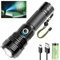 flintronic Lampe Torche LED Ultra Puissante, Lampe Torche LED Rechargeable, Lampe de Poche Zoomable Étanche IPX7, 5 Modes Flashlight, pour Camping, Randonnée Et Urgences