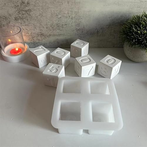 Weihnachtsharz-Formen Weihnachts-Countdown-Kalender-Ornamente Silikon-Form-Dattel-Würfel-Stern-Haus-Dekoration-Form-Countdown-Gieß-Gips-Form