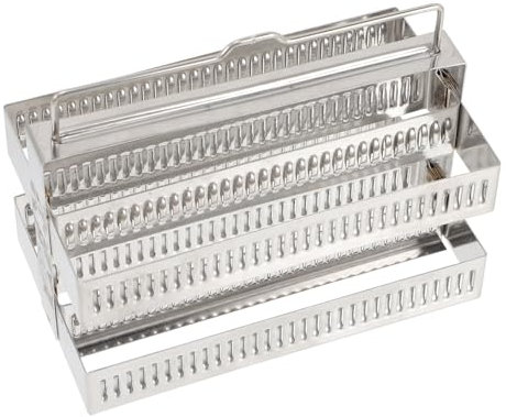 Ciieeo Slide Drainer Slides Staining Rack Tool Stand Microscope Slide Staining Rack Microscope Slide Storage Slide Staining Tray and Rack Stainless Steel Glass Slides Rack Silver