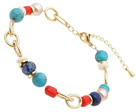 VALICLUD Buntes Ethno Stil Armband Aus Natürlichen üßwasserperlen Und Steinperlen Elegantes Damenarmband Für Jeden Anlass Perfektes Für Frauen Und ädchen