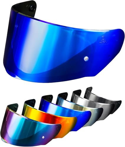 PSLER Helm Visier für LS2 Outer FF320 Rapid FF353 Assault FF328 Stream FF800,Helmvisier Getöntes Visier Motorradhelm Zubehör Ersatz(Tiefblau)