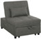 HOMCOM Sillón Cama Individual Convertible 4 en 1 en Chaise Longue y reposapiés, Moderno sillón con Sistema Click Clac y Bolsillos Laterales para salón y Estudio, Gris Oscuro