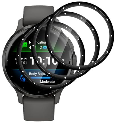 Lutree para Garmin Venu 3S Protector de Pantalla, 3 Piezas 3D Cobertura Completa Sin Burbujas Anti-Arañazo, Transparente HD Flexible Película Protectora