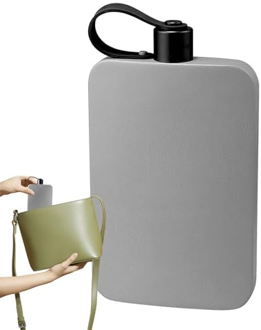 Renchey Botellas De Agua Planas Para Viajar,Botella De Agua Acero Inoxidable Con Tapa - 500ml Vaso Plano Antifugas Para Escuela Senderismo Deporte Gimnasio Concierto Mochila Camping