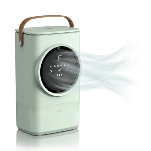 Fakir prestige TC 400 Mobiler Luftkühler kabellos - Air Cooler mit Li-Ionen-Akku, Verdunstungskühlung, Auto-Trocknungsfunktion, 4 Stufen, 24 dB(A), Dual-Befüllung, Farbe: Mint Green