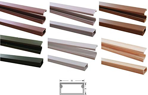 netproshop 1m Kabelkanal 19,1x11mm-Außenmaß selbstklebend, Farbe:Grau