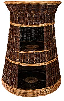 Panier en Osier à Trois Niveaux pour Chat ou Chien – Couleur Marron foncé – sans Coussins