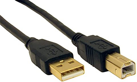 1M USB B Cable | for DJ Midi Controllers, keyboards, samplers, effect pads, Syntesizers Numark, Pioneer, Native Instruments, Traktor, Denon, to MacBook Dell HP Gold Plated