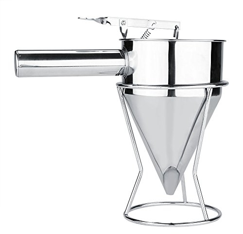 Fdit Edelstahl Backtrichter Trichtert Eigportionierer Edelstahl Teigportionierer Fondanttrichter Portionierer Waffel Batter Dispenser Pancake Maker Kochen Werkzeuge für Home Küche Bäckerei