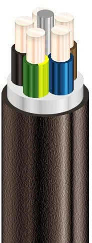 EDELIZON Erdkabel NYY-J 25m 5x10 mm² | VDE Starkstromkabel | Verwendung bei Elektroinstallation, im Innen- und Außenbereich, bei direkter Verlegung im Erdreich