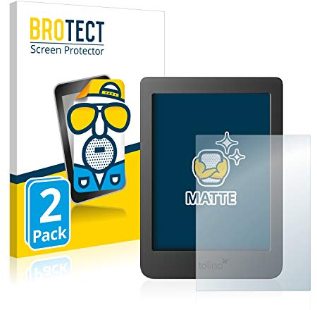 BROTECT Schutzfolie für Tolino Page 2 | 2 Stück Entspiegelnder Displayschutz Made in Germany Matte Displayschutz-Folie Anti-Reflex Anti-Fingerprint Einfache Montage