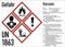 Gefahrstoffkennzeichnung Kerosin nach GHS, Aufkleber, 148x105 mm, Idx 2019, UN 1863, Piktogramme nach CLP/GHS