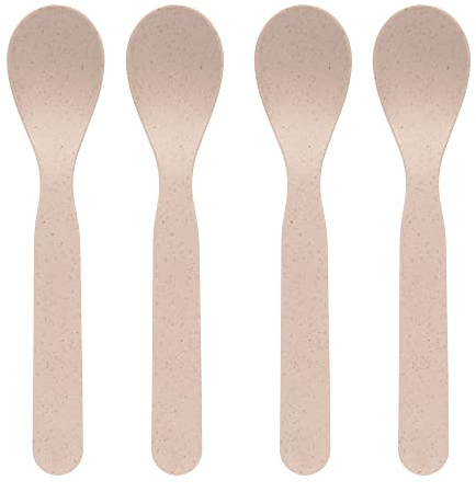 LÄSSIG Kinder Löffel Set (4 Stk.) Kinderbesteck ohne Melamin, BPA-frei, für Spülmaschine und Mikrowelle/Spoon Set Uni powder pink