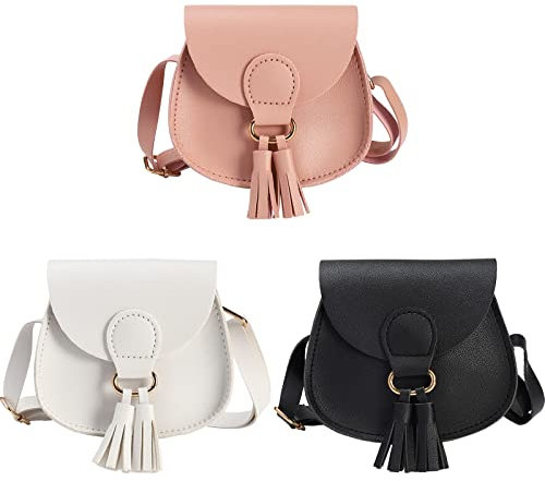 SOTOGO 3 Stück kleine Mädchen Geldbörsen Crossbody Taschen Prinzessin Geldbörsen Handtaschen Kleinkind Geldbörsen Niedliche Mädchen Taschen Schulter Kuriertaschen für Kinder, weiß, Reisebrieftasche