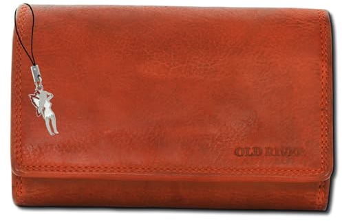 Old River Kellnerbörse Portemonnaie Geldbörse Cognac Leder 15x4x10cm OPD421O Leder Portemonnaie