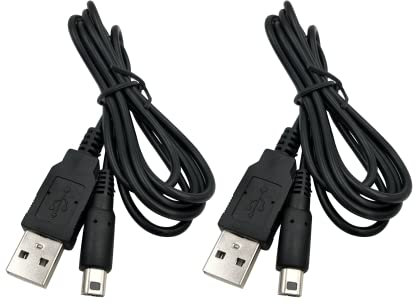 IRYNA Charger Cable 3DS Charger 1.2M Charging Cable USB Charger Cable for Nintendo DSI/ 3DS/ 3DS XL/NEW 3DS/ NEW 3DS XL/New 2DS XL/New 2DS/ 2DS XL/ 2DS/ Dsi XL, Pack of 2