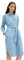 TOM TAILOR Damen 1032517 Blusenkleid mit Brusttasche & Bindegürtel, 30198 - Blue White Thin Stripe, 34