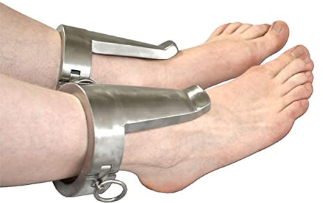 Honeylust - Extrem schwere BDSM Metall Fußfesseln (2,8 kg) - Bondage Fetisch Metall Ballett Fußschellen für eine gerade Fuß-Haltung - abschließbares Sklaven Sexspielzeug (Damen)