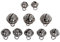 Rayher Metallglöckchen Mix, silber, kugelförmig, Beutel 10 Stück sortiert, 11 mm ø, 15 mm ø, 19 mm ø, Schellen, Weihnachtsglöckchen, Deko Glöckchen, Glöckchen zum Basteln, 25225606