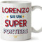 Mugffins Tazza Personalizzata in ceramica per PORTIERE uomo 11 oz / 350 ml - In italiano - Sei Super - Idea regalo per compleanno, anniversario, natale, laurea
