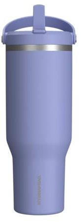 Hydrapeak Nomad Trinkbecher mit Griff und Trinkhalm-Deckel, auslaufsicher, doppelt isoliert, 1,2 l, Edelstahl, Blauviolett (Periwinkle)