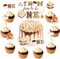 Sursurprise S'mores Cupcake Toppers, 25Pcs It’s S'more Fun To Be One, Camping Campfire Camper Party Supplies for 1st Birthday, Cardstock