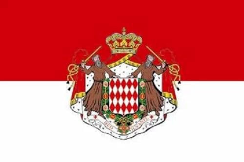 Aufkleber Flagge Monaco mit Wappen 15x10 cm Sticker Flagge Fahne