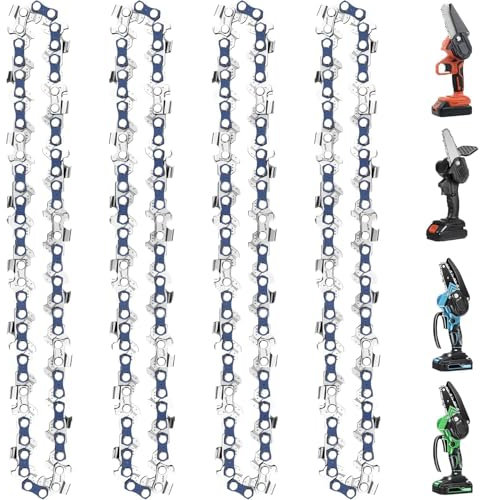 Sinirttou 4 Pcs 6 pollici per Sega mini Motosega Portatile Ricaricabile,Spessore 0.043(1.1mm),Catena per Motosega,Lunghezza utile di taglio 15 cm Ricambio per Motoseghe Portatili