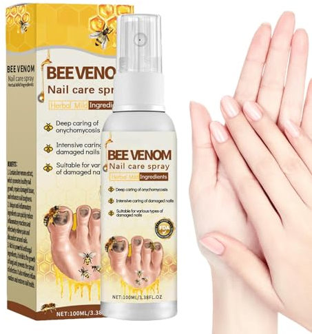 Bienengift Nagelpflege Spray, Nagelreparaturspray, Nagelerneuerungsspray, Zehenpflegelösung, Nagelspray Für Beschädigte Nägel, Bienengift Behandlungsserum, Nagelstärkungsmittel Für Frauen, Männer