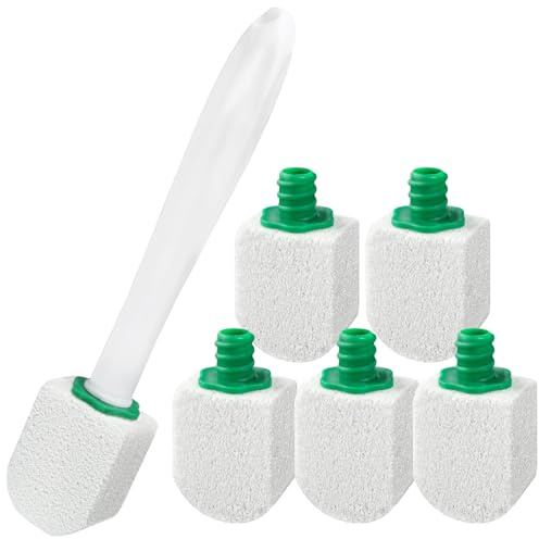 ANOMM 6 Stück Bimsstein Toilette Effektive Bimsstein Toilettenreiniger Weiß | Cleaning Block WC mit Griff, Bimsstein Für Toilette Zur Entfernung Hartnäckiger Flecken, Badezimmer, Küchen(mit 1 Griff)