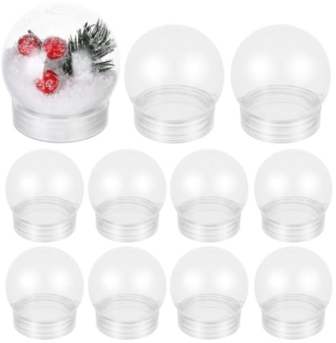 YARNOW 20 Stück Kunststof Schneekugel DIY Klare Befüllbare Schneekugeln Mit Drehver FüR Kreatives Basteln Und Weihnachtsdekoration SüßIgkeiten Und Geschenkideen