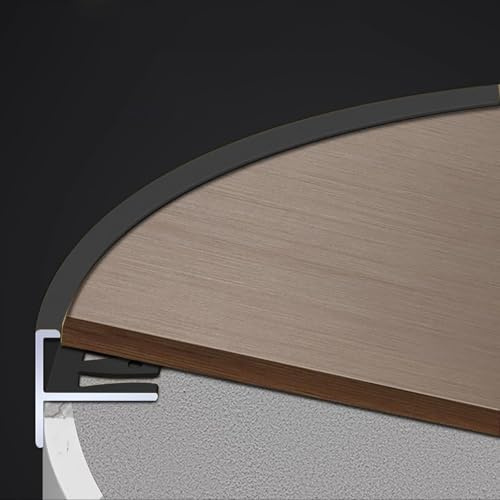 Biegbares Aluminium Treppenkantenprofil F-Profil 270cm–Antirutsch Stufenkantenschutz, Kantenabschlussleiste für Treppe/Podest, Abschlussprofil für Wandpaneel & Bodenübergang(Schwarz,Hoch-18mm)