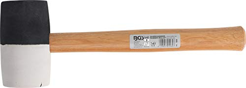 BGS 1969 | Gummihammer | Hickory-Stiel | schwarz-weißer Kopf | Ø 63 mm | 840 g